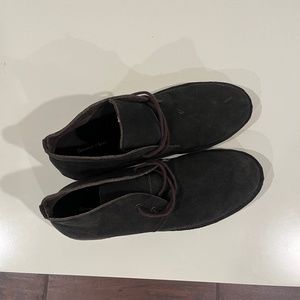 Bruno Marc Shoes - Black Suede with Brown Laces
